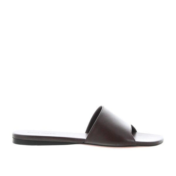 Amina Muaddi - Bianca Flat - Coffee